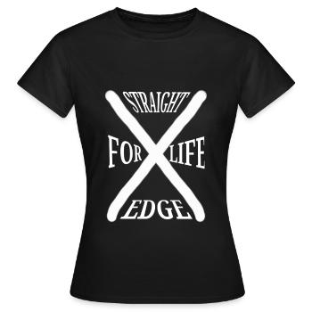 Straight Edge - Frauen T-Shirt - Schwarz - Vorne - AI Model Female 172 dark (172cm)