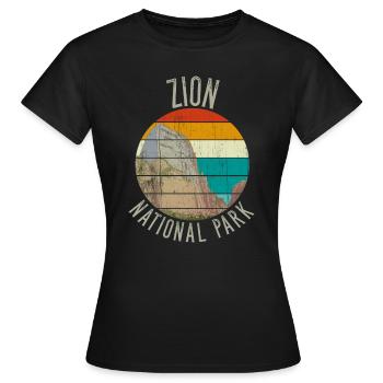 PARC NATIONAL DE ZION - T-shirt Femme - noir - Devant - AI Model Female 172 dark (172cm)