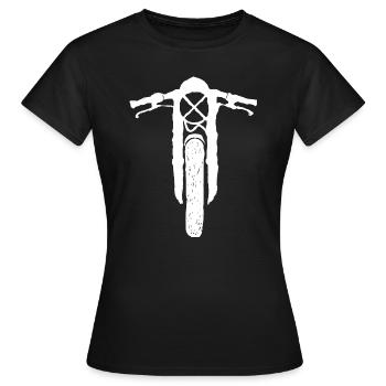 Biker Caferacer Motortrad T-Shirt - Frauen T-Shirt - Schwarz - Vorne - AI Model Female 172 dark (172cm)