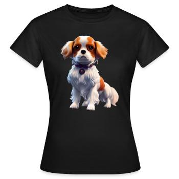 Cavalier King Charles Hund - Cavalier King Charles - Frauen T-Shirt - Schwarz - Vorne - AI Model Female 172 dark (172cm)