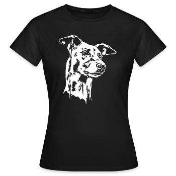 GREYHOUND Portrait Greyhound Greyhounds Wilsigns - T-shirt Femme - noir - Devant - AI Model Female 172 dark (172cm)