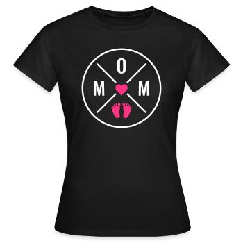 Maman Coeur Bébé Bébé Pieds Maman Amour Fête des Mères Maman - T-shirt Femme - noir - Devant - AI Model Female 172 dark (172cm)