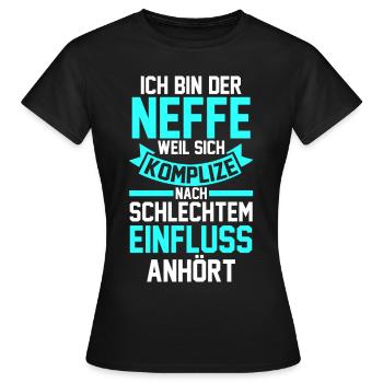 Neffe - Frauen T-Shirt - Schwarz - Vorne - AI Model Female 172 dark (172cm)