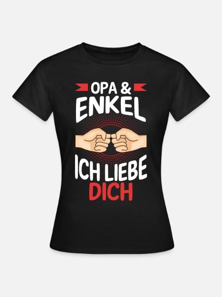 Großvater Opa und Enkel - Frauen T-Shirt - Schwarz