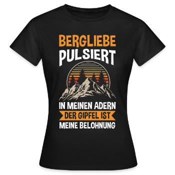 Bergsteiger Wandern Wanderer Klettern Bergsteigen - Frauen T-Shirt - Schwarz - Vorne - AI Model Female 172 dark (172cm)