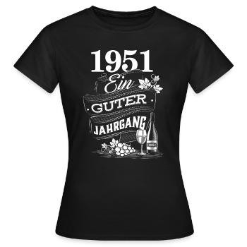 1951 Geburtsjahr Geburtstag Jahrgang - Frauen T-Shirt - Schwarz - Vorne - AI Model Female 172 dark (172cm)