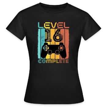 16 Jahre - 16. Geburtstag Level 16 Complete Design - Frauen T-Shirt - Schwarz - Vorne - AI Model Female 172 dark (172cm)