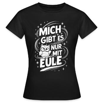 oiseau de nuit hibou hibou oiseau - T-shirt Femme - noir - Devant - AI Model Female 172 dark (172cm)