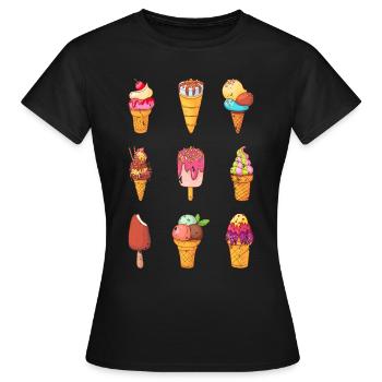 Retro Vintage Grunge Style Eis - Frauen T-Shirt - Schwarz - Vorne - AI Model Female 172 dark (172cm)