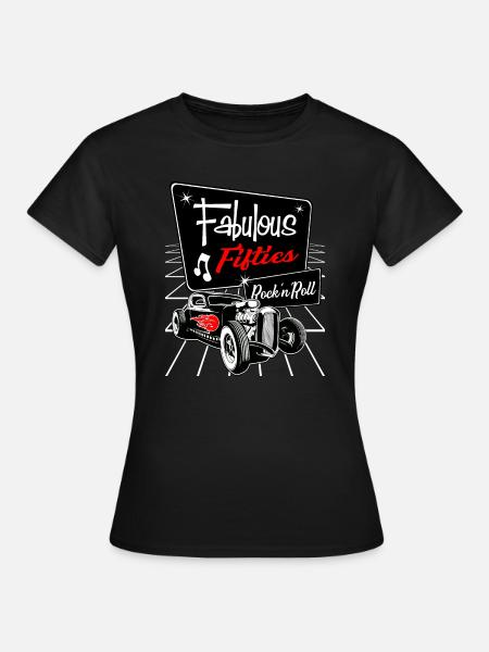 1950s Hotrod Rockabilly Sock Hop Rock and Roll - Women's T-Shirt - black