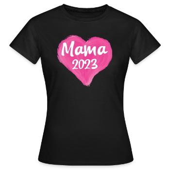 Herz Mama 2023 - Frauen T-Shirt - Schwarz - Vorne - AI Model Female 172 dark (172cm)