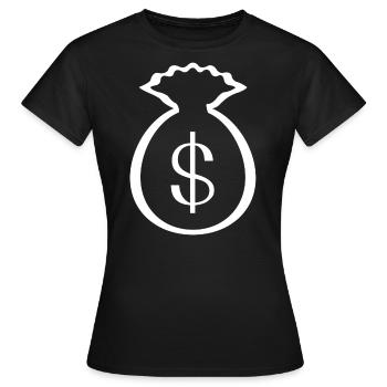 Sac à billets - T-shirt Femme - noir - Devant - AI Model Female 172 dark (172cm)