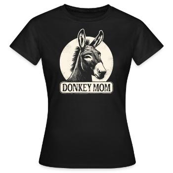 Esel Mama - Frauen T-Shirt - Schwarz - Vorne - AI Model Female 172 dark (172cm)