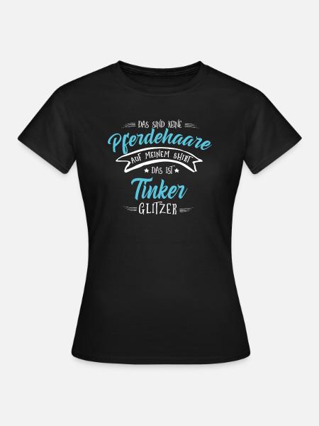 Tinker Pferde Glitzer Geschenk - Frauen T-Shirt - Schwarz