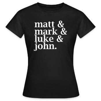 Cadeau de Matt, Mark, Luke et John Christian - T-shirt Femme - noir - Devant - AI Model Female 172 dark (172cm)
