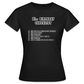 21e - T-shirt Femme - noir - Devant - AI Model Female 172 dark (172cm)