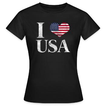 Cadeau drapeau USA drapeau américain Amérique - T-shirt Femme - noir - Devant - AI Model Female 172 dark (172cm)