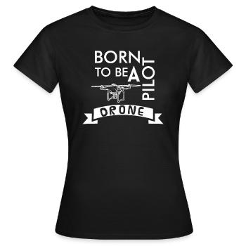 Drohne - Frauen T-Shirt - Schwarz - Vorne - AI Model Female 172 dark (172cm)