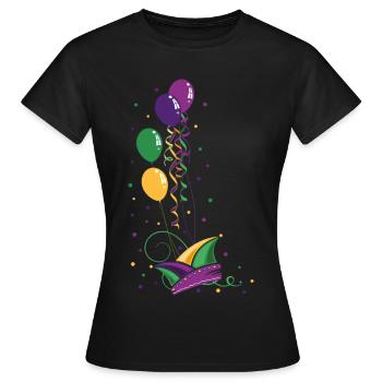 Carnaval Mardi Gras Fool Cap Balloons - T-shirt Femme - noir - Devant - AI Model Female 172 dark (172cm)