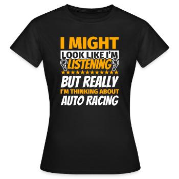 Cadeau amusant de course automobile - T-shirt Femme - noir - Devant - AI Model Female 172 dark (172cm)