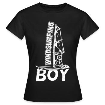 Funny windsurfer boy - Women's T-Shirt - black - Front - AI Model Female 172 dark (172cm)