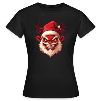 Diable de Noël - T-shirt Femme - noir - Devant - AI Model Female 172 dark (172cm)