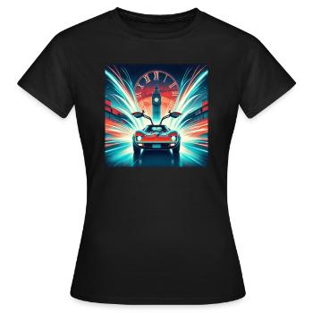 RETOUR VERS LE FUTUR RETRO VINTAGE - T-shirt Femme - noir - Devant - AI Model Female 172 dark (172cm)