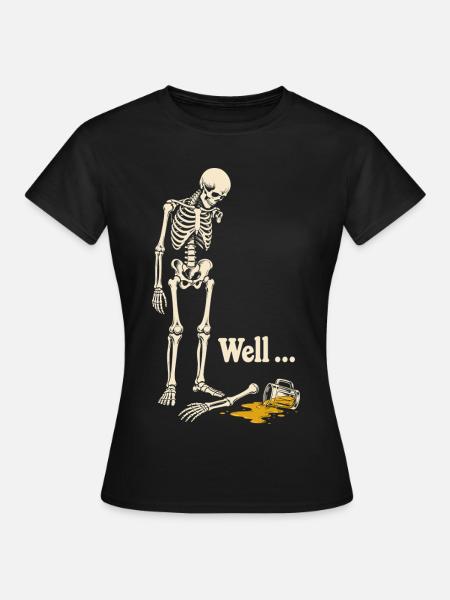 Halloween Bier Skelett - Lustiger Grusel - Frauen T-Shirt - Schwarz
