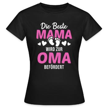 Die beste Mama wird zur Oma befördert - Frauen T-Shirt - Schwarz - Vorne - AI Model Female 172 dark (172cm)
