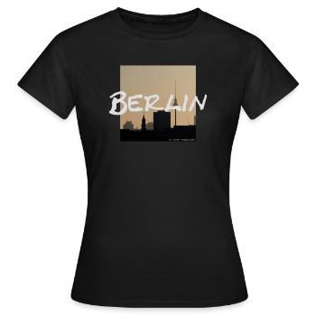 Tour de télévision de Berlin Panorama - T-shirt Femme - noir - Devant - AI Model Female 172 dark (172cm)