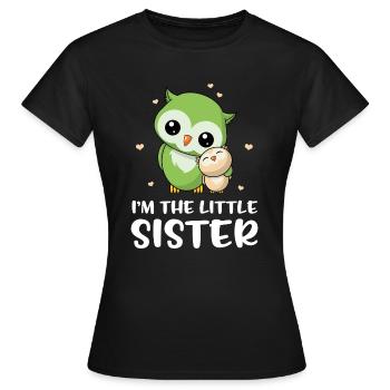 Je suis la petite soeur - petite soeur chouette - T-shirt Femme - noir - Devant - AI Model Female 172 dark (172cm)