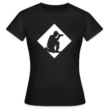 Photographe silhouette photographier - T-shirt Femme - noir - Devant - AI Model Female 172 dark (172cm)