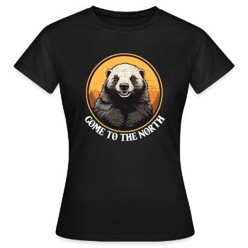 Venez dans le Nord - Portrait de Wolverine - T-shirt Femme - noir - Devant - AI Model Female 172 dark (172cm)