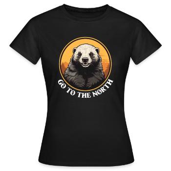 Venez dans le Nord - Portrait de Wolverine - T-shirt Femme - noir - Devant - AI Model Female 172 dark (172cm)
