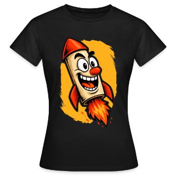 Puissance de la fusée - Poussée maximale vers l’avant - T-shirt Femme - noir - Devant - AI Model Female 172 dark (172cm)