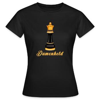 Schach Dame Denksport Frauenheld Figur Geschenk - Frauen T-Shirt - Schwarz - Vorne - AI Model Female 172 dark (172cm)