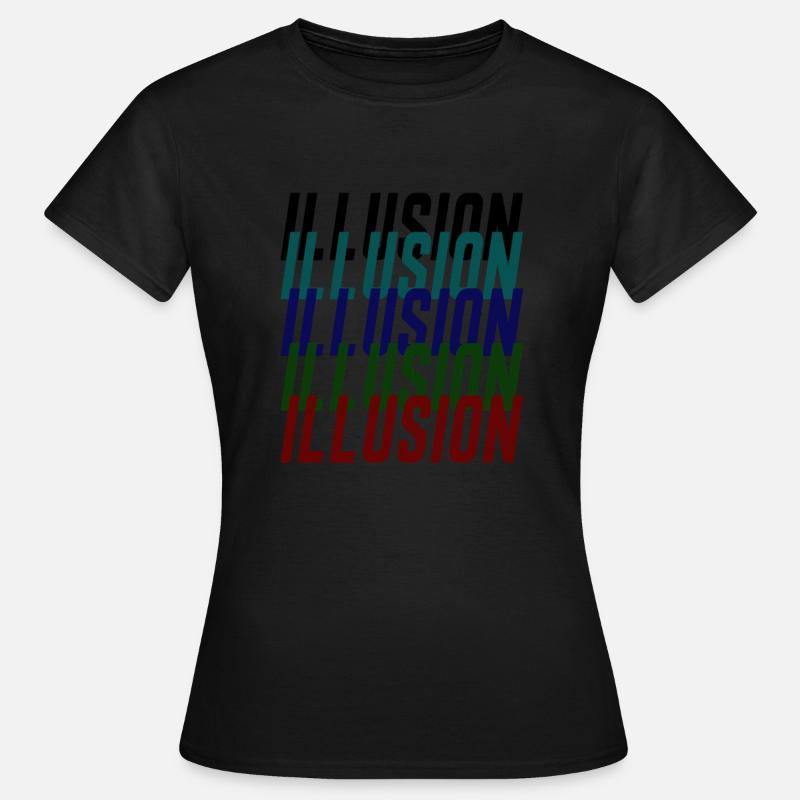 Illusion Optical Illusion Gift Perception - T-shirt Femme - noir