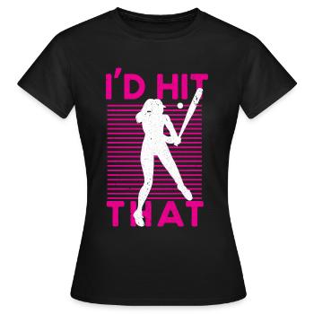 Baseball Baseball Bat Joueur de baseball - T-shirt Femme - noir - Devant - AI Model Female 172 dark (172cm)
