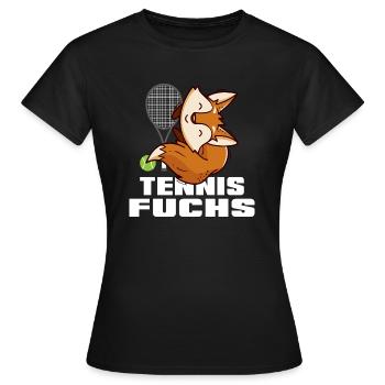 Match de tennis Tennisfuchs joue au tennis « Matchball » - T-shirt Femme - noir - Devant - AI Model Female 172 dark (172cm)