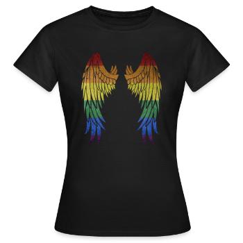 Ailes gays LGBT - T-shirt Femme - noir - Devant - AI Model Female 172 dark (172cm)