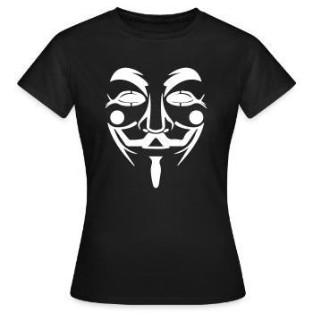 Guy Fawkes-Maske - Frauen T-Shirt - Schwarz - Vorne - AI Model Female 172 dark (172cm)