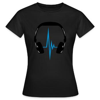 headphone_pulse - T-shirt Femme - noir - Devant - AI Model Female 172 dark (172cm)