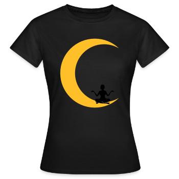 méditer lune yoga prier fitness femme s'aimer - T-shirt Femme - noir - Devant - AI Model Female 172 dark (172cm)