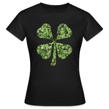 trèfle à quatre feuilles - T-shirt Femme - noir - Devant - AI Model Female 172 dark (172cm)