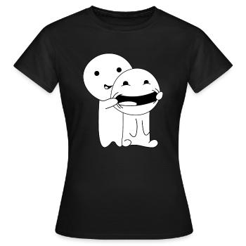 Sourire sourire amusement - T-shirt Femme - noir - Devant - AI Model Female 172 dark (172cm)