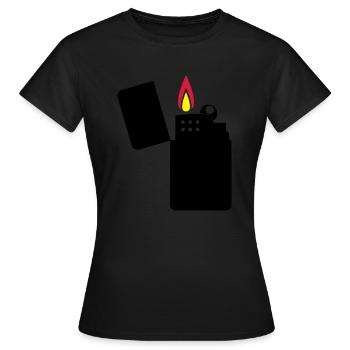 feuerzeug_02 - Frauen T-Shirt - Schwarz - Vorne - AI Model Female 172 dark (172cm)