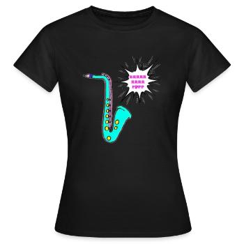 Saxo - T-shirt Femme - noir - Devant - AI Model Female 172 dark (172cm)