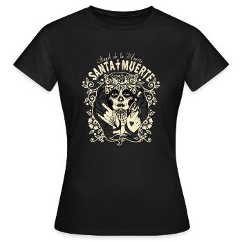 Engel de la Muerte - Santa Muerte - Frauen T-Shirt - Schwarz - Vorne - AI Model Female 172 dark (172cm)