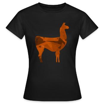 Lama, Lamas, Inca, Incas, Pérou, Andes, Alpaga, Alpaga - T-shirt Femme - noir - Devant - AI Model Female 172 dark (172cm)