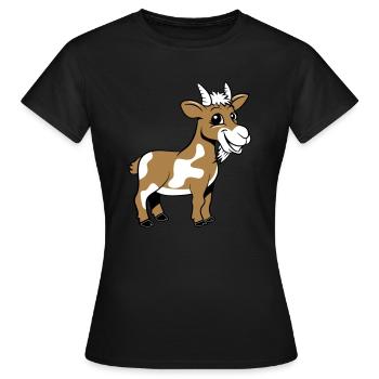 Ziege meckern lächeln - Frauen T-Shirt - Schwarz - Vorne - AI Model Female 172 dark (172cm)